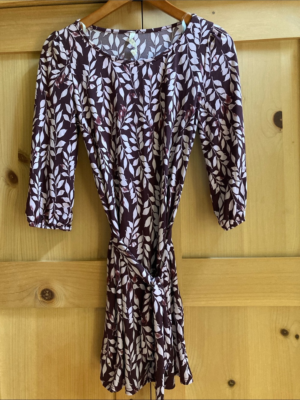 Pinkblush Lavender and Purple Leaf-Print Tie Waist Dress or Tunic